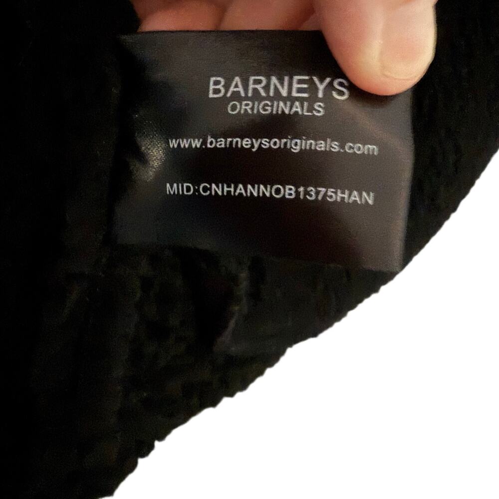 Barneys Original blk faux suede borg Lined Aviator Jacket sherpa-lined bkr sz S - Picture 13 of 13